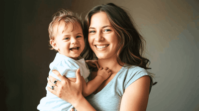 Anja mit Kind. (Canva KI)