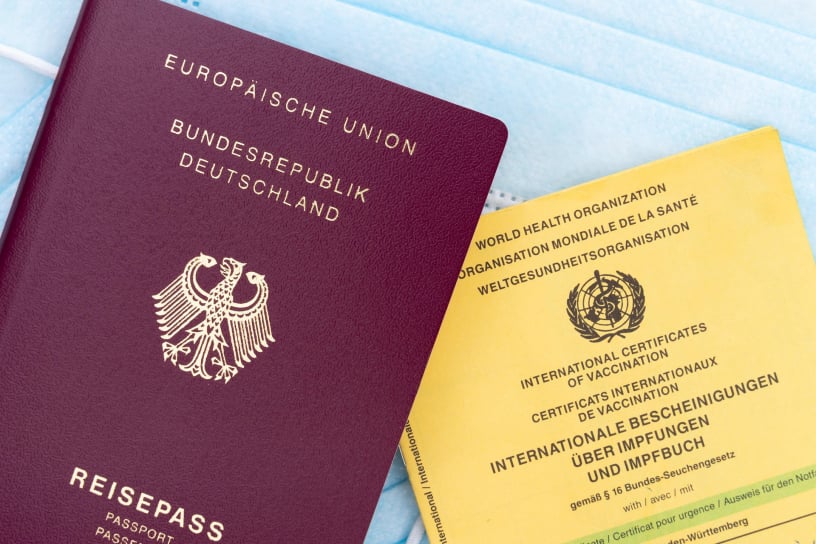 Reiseunterlagen wie Reisepass oder Impfpass können auch gestohlen werden.